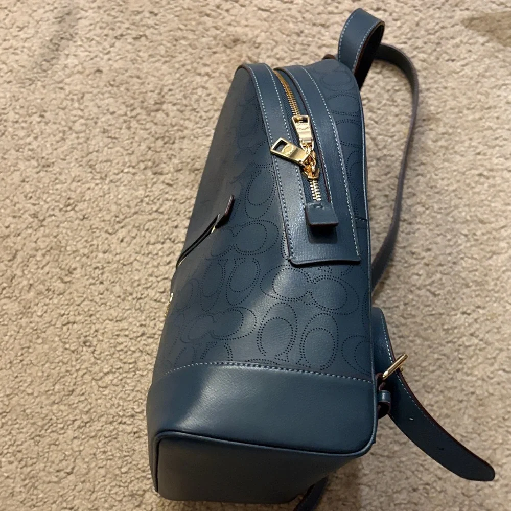 Coach Blue Leather Backpack